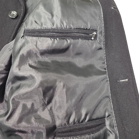 Classic Black Wool Blend Overcoat Aberdeen Collection XL Men's Insulated Casual - Picture 4 of 11